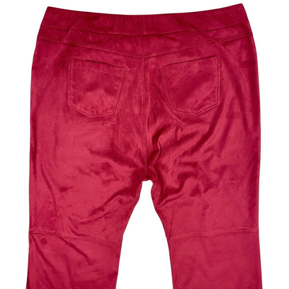 Soft Surroundings Faux Suede Pull On Bootcut Pants Moroccan Red XL Petite NEW - Picture 8 of 11